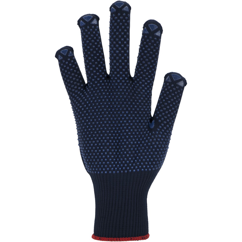 Knitted gloves with PVC dots