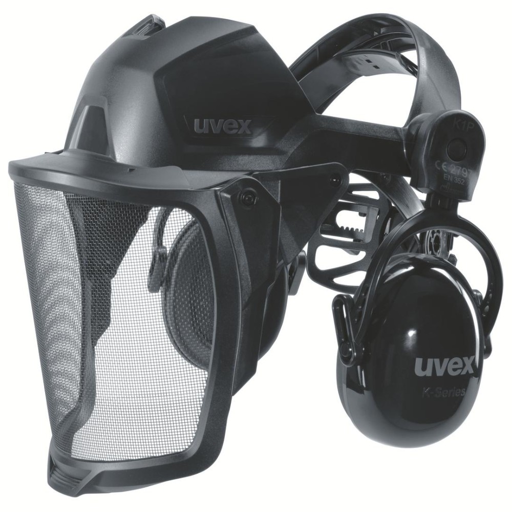 Skydelis apsauginis tinklinis su ausinėmis Uvex Pheos Faceguard, 9790215